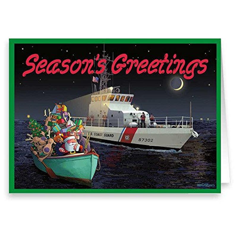 Coast Guard Catches Santa Funny USG Christmas Card 18 Etsy