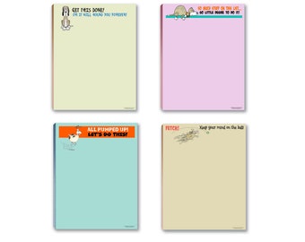 Funny Dog Theme Pads - 4 Assorted Note Pads - Small Dog Gifts - 681