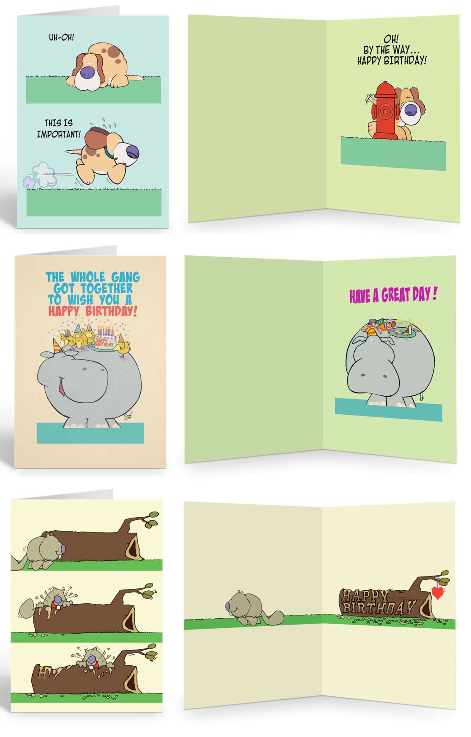 Funny Assorted Birthday Cards for Kids 10 Cards & Envelopes | Etsy