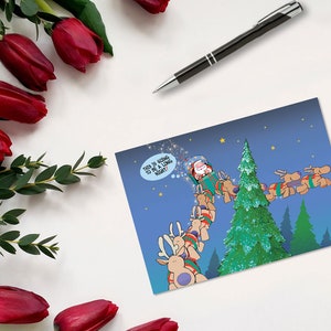 Funny Christmas Set of 40 Postcards - It's Going To Be A Long Night - 4 x 6 Holiday Postcards - 17008