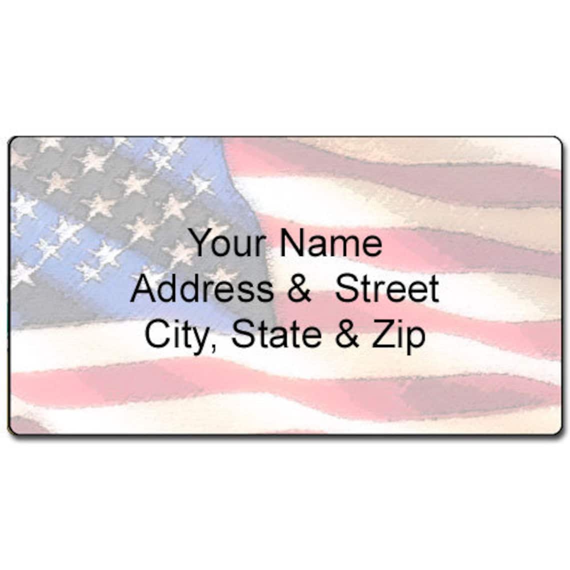 American flag personalized return address label customized etsy