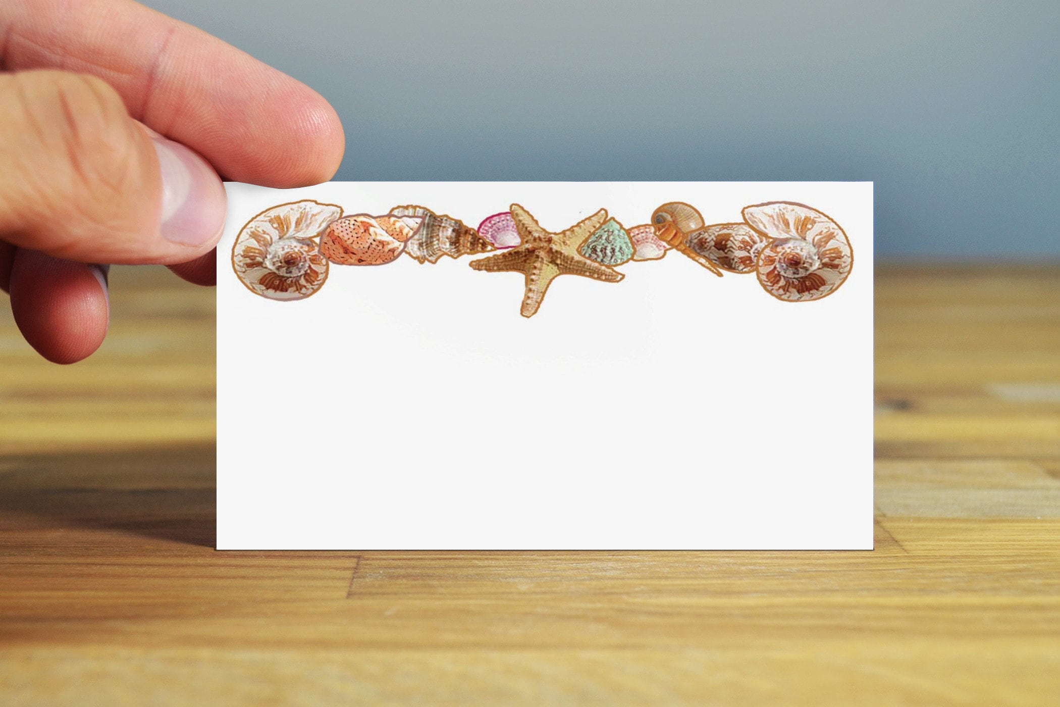 Shell Beach Card Seashell Beach Theme Place Cards - 25 Guest Seating Name Cards - Beach ...