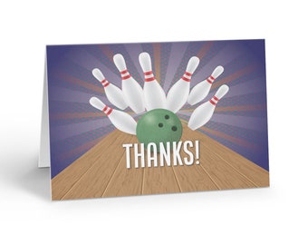Bowling Pins Thank You Notecard - 10 Notecards and Envelopes - B14395