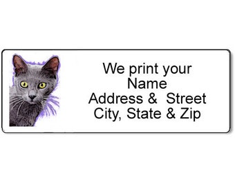 Gray Cat return Address Label -Feline Fun - Personalized Address Label - 21561