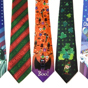 Men's Assorted Holiday Ties Value Set of 5 Funny - Etsy