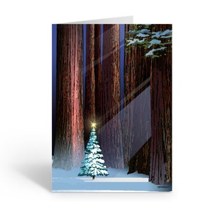 Christmas Tree Among Sequoias - Holiday in the Forest  Christmas Card 18 Cards & Envelopes - 20095