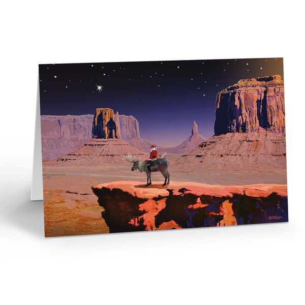 Southwest Scenic Outlook Western Christmas Card  - 18 Western Cards and Envelopes - 40067