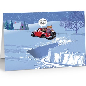 Santa Having Fun Four Wheeling Delivering Presents Holiday Card  - 18 Cards and Envelopes - 20112