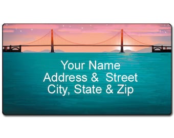 Golden Gate Bridge Personalized Return Address Label -Scenic- Customized Address Label - 21145