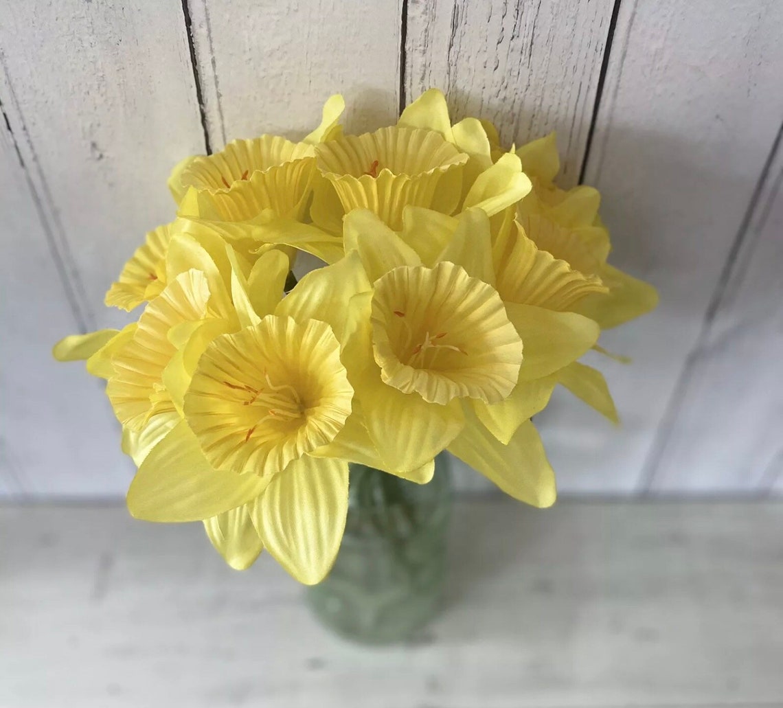 Realistic Artificial Daffodil Bunch Silk Daffodil Posy in Etsy