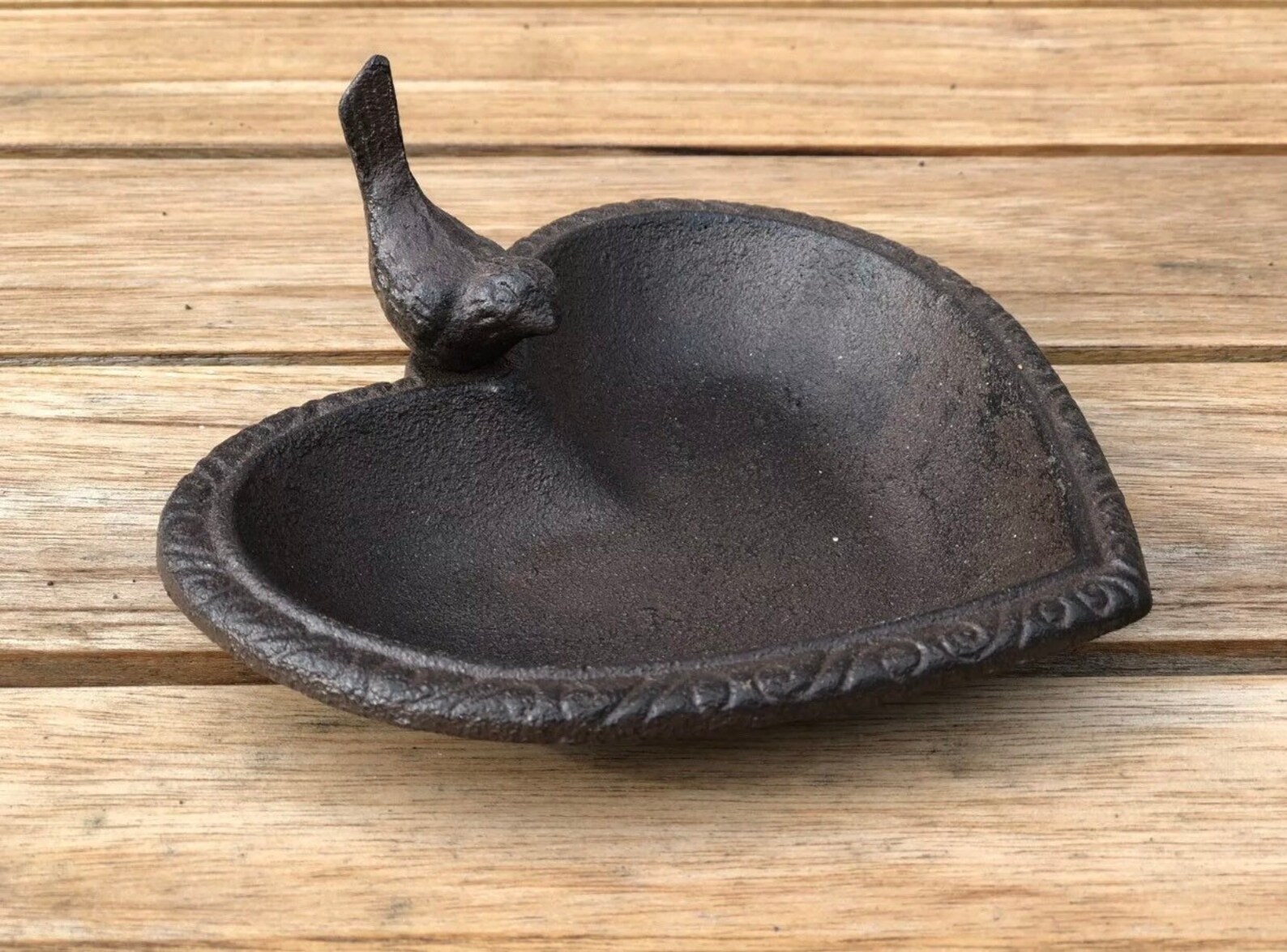 Vintage Cast Iron Heart Outdoor Bird bath Bowl feeder Etsy