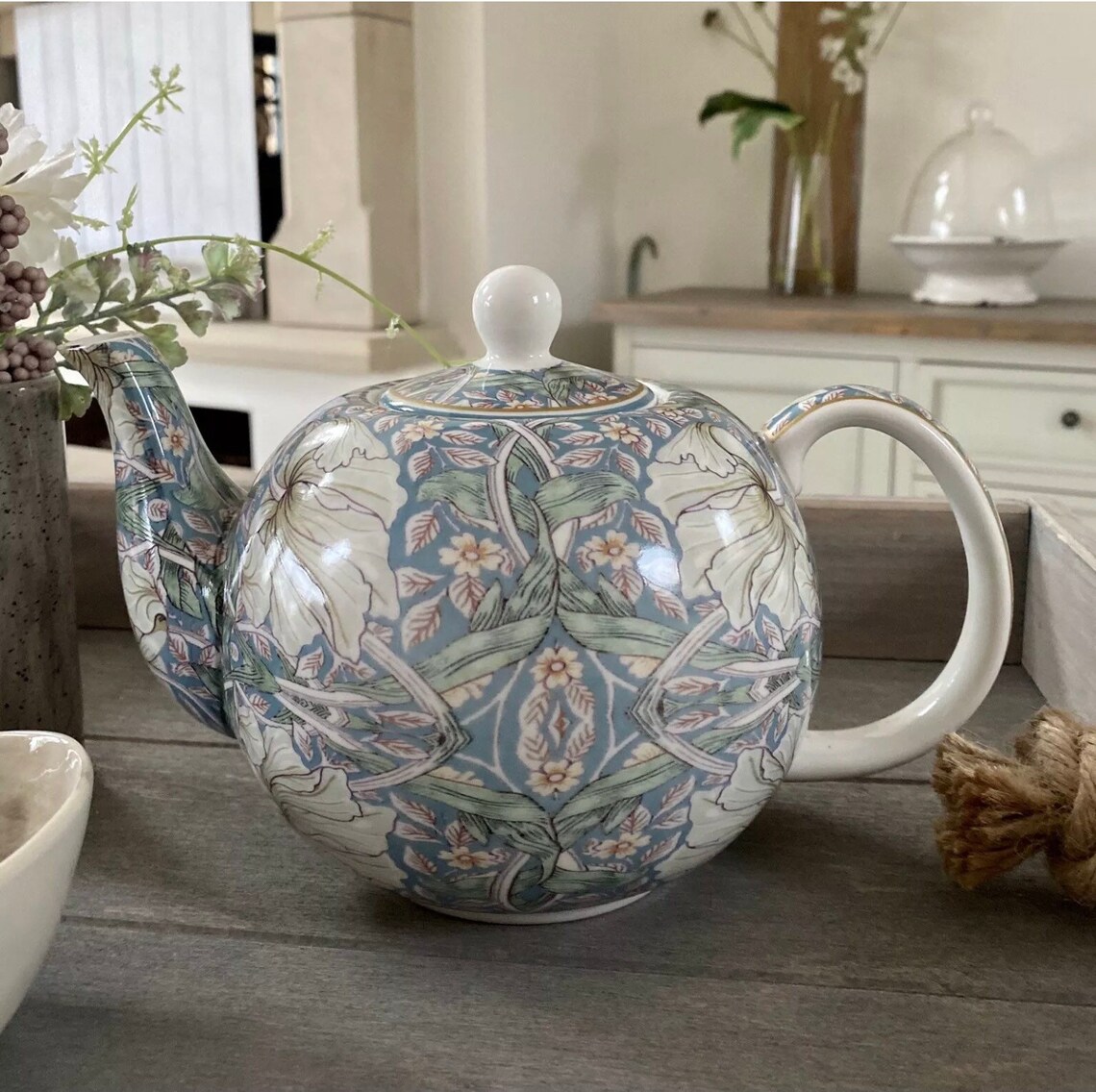 William Morris Pimpernel Fine China Teapot Kitchen Dining Tea Etsy