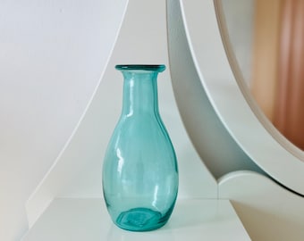 Blue Glass Vase Handcrafted Recycled Glass Flower Vase Home Decor