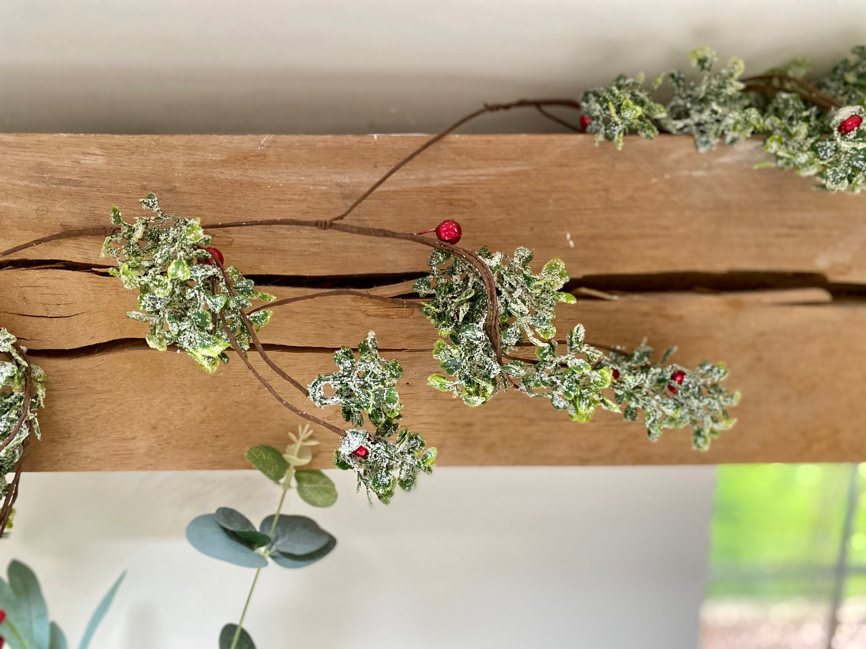180cm Frosted Eucalyptus Garland Artificial Christmas Garland | Etsy UK