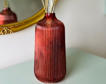 Glass Vase Tall Fluted Vintage Amber Glass Vase For Flowers