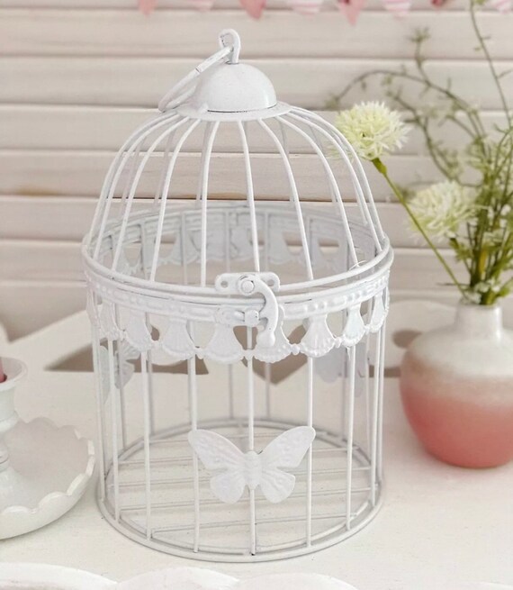 Vintage Style White Metal Bird Cage Wedding Table Decoration Etsy