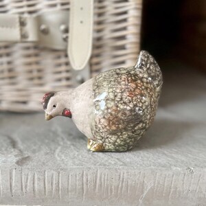 Set 2 Terracotta Chicken Ornaments Rustic Pottery Hen Figurines Home Garden image 10