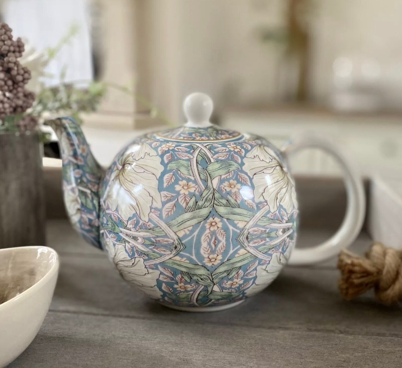 William Morris Pimpernel Fine China Teapot Kitchen Dining Tea Etsy