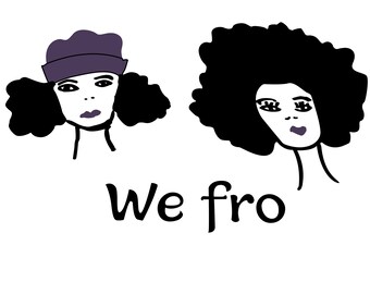 Black girls afro original sketch