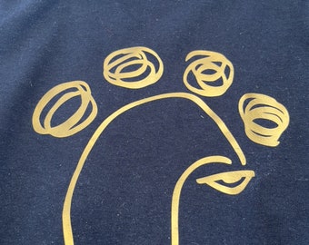 White T-shirt w/Silver foil face