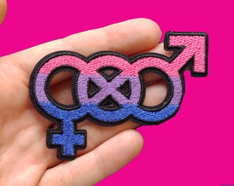 Bisexuell Patch Bi Symbol Aufnäher LGBTQA+ Bisexual Pride Bi Pride Flagge Bisexual Pride Patch Gay Fashion LGBT Fashion Widerstand Aufnäher