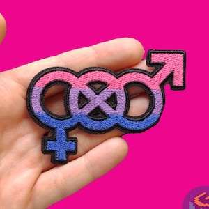 Bisexuell Patch Bi Symbol Aufnäher LGBTQA+ Bisexual Pride Bi Pride Flagge Bisexual Pride Patch Gay Fashion LGBT Fashion Widerstand Aufnäher