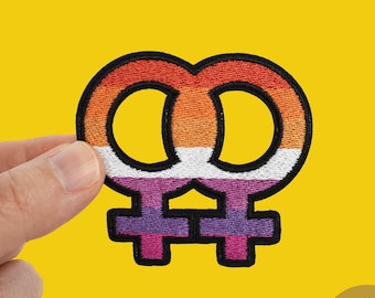 Lesbian Patch, WLW Symbol, Iron on Patch, LGBTQA+, Gift for Lesbian Daughter, Lesbian Accessory, Lesbian Pride Patch, Sapphic Patch