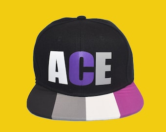 Asexual Pride Snapback Hat - Asexueller Hut, Ace Hat, Ace Pride Hut, asexuelles Geschenk, LGBT-Geschenke, asexuelle Flagge, Ace Snapback, Ace Stolz