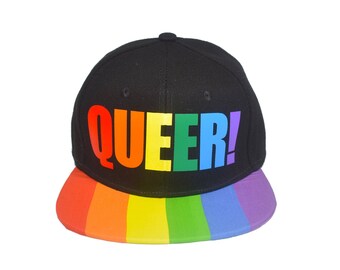 Queer Pride Snapback Hat - Queer Pride, Gay Snapback, Gay Pride Hat, Queer Hat, Queer Gifts, LGBT Gifts, Queer Snapback, Queer Hat