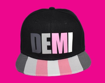 Demigirl Pride Snapback Hat - Demigirl Hat, Transgender Hat, Transgender Pride, Demigirl Gifts, LGBT Gifts, Demigirl Snapback, Trans Hat