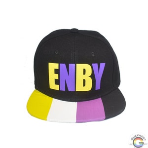 Nonbinary Pride Snapback Hat - Nonbinary Snapback, Nonbinary Hat, Transgender Hat, Nonbinary Pride Hat, Nonbinary Gifts, LGBT Gifts