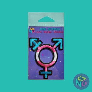 Trans Symbol Patch Transgender Patch Trans Symbol Iron on Patch LGBTQA+ Trans Man Trans ...