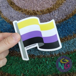 Nonbinary Sticker, Nonbinary Flag, Nonbinary Bumper Sticker, Nonbinary Gifts, Nonbinary Pride Flag, Enby Stickers, Enby Flag, Transgender