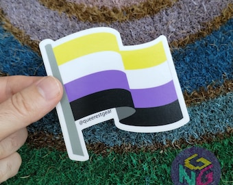 Nonbinary Sticker, Nonbinary Flag, Nonbinary Bumper Sticker, Nonbinary Gifts, Nonbinary Pride Flag, Enby Stickers, Enby Flag, Transgender