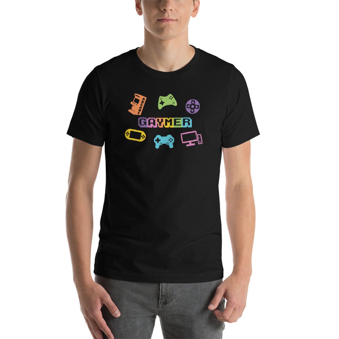 Gaymer Gay Gamer T-shirt Video Game T-shirt Pastel Rainbow T-shirt LGBT ...