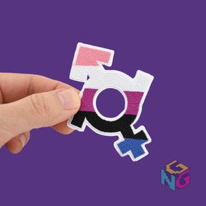 Genderfluid Patch, Genderfluid Symbol, Iron on Patch, LGBTQA+, Gift for Genderfluid Kid, Genderfluid Accessory, Genderfluid Pride Patch