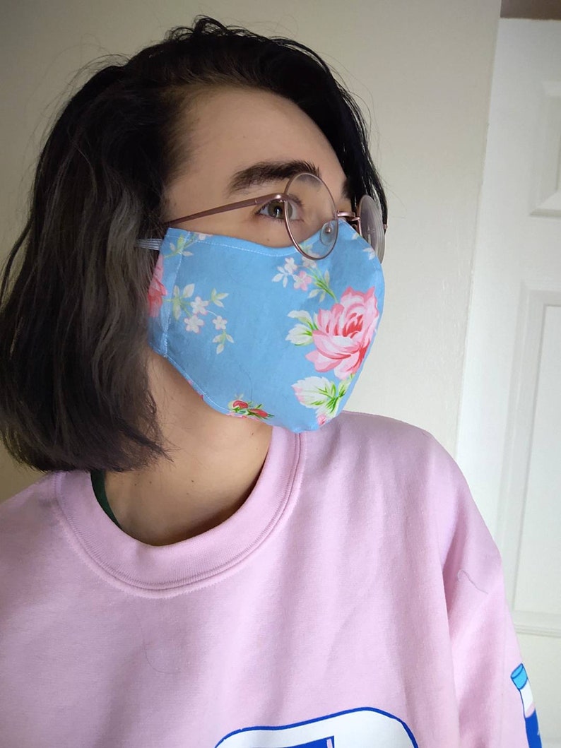 Floral Masks Pretty Masks Elastic Mask with Pocket Mask Etsy