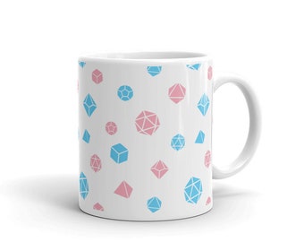 Transgender Dice Mug, Trans Pride, D&D Mug, Pride Mug, Transgender Dice, Dungeons and Dragons, DnD Lover Gift, Gift for DM, Nerdy Mug, LGBTQ