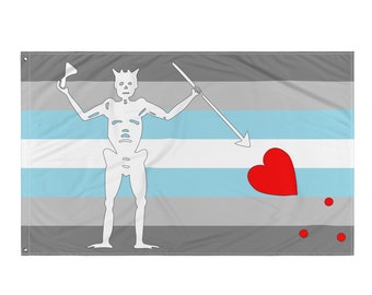 Demiboy Blackbeard Pirate Pride Flag, Demiboy Flag, Blackbeard Flag, Demiboy Pirate, Demiboy Decor, Our Flag Means Death, OFMD Flag, LGBTQ