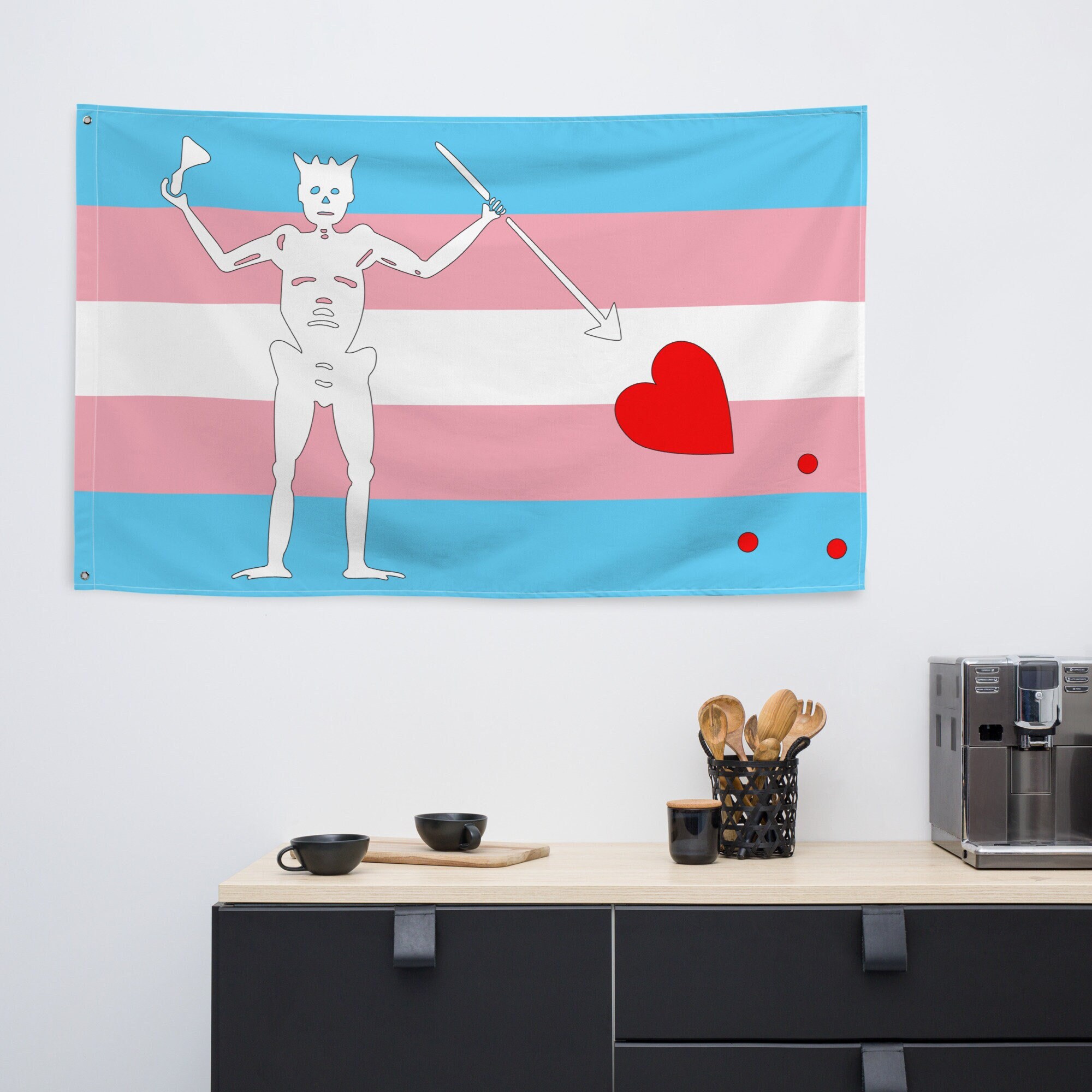 Transgender Blackbeard Pirate Pride Flag, Transgender Flag, Blackbeard ...