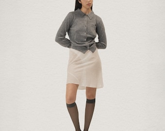 Strickjacke aus Merino Wolle - Grau