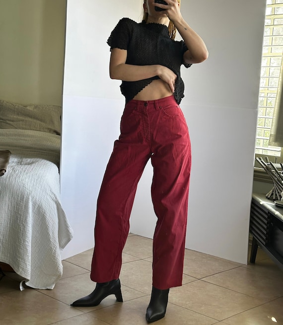 70s Best Fit Flare High Waisted Red Denim