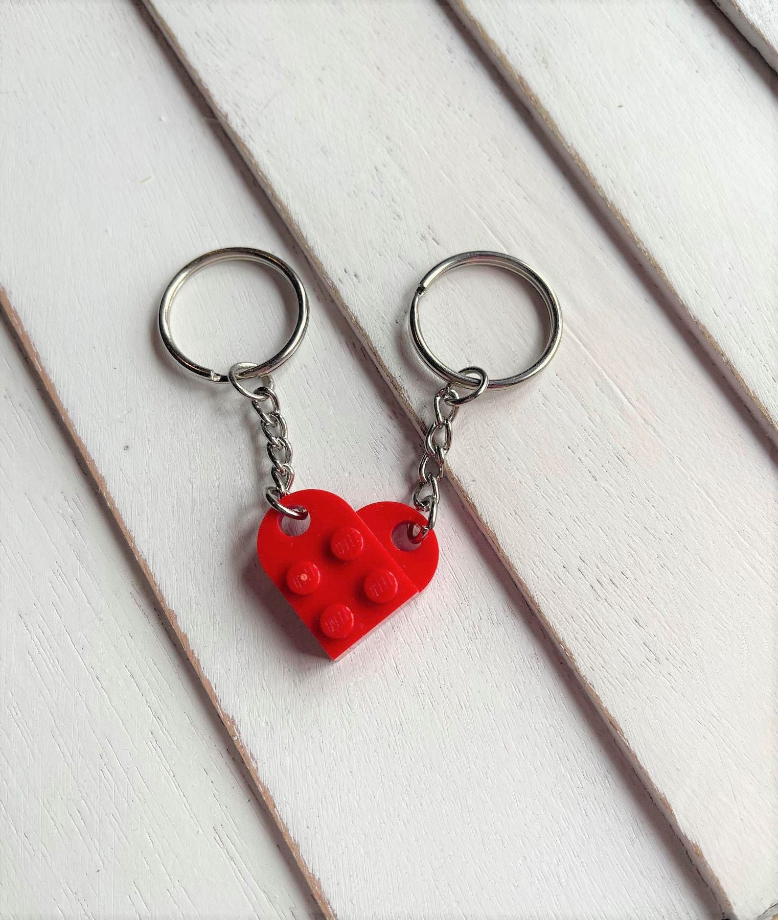 BFF Lover's Red Heart  Building Block Keychain Lovers- Mom - Girl…