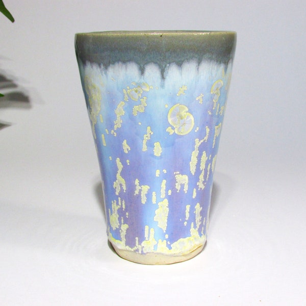 Crystalline Glaze Flower Vase, Artisan Handcrafted Vase, Lavender Blue  Handmade Pottery, Modern Ceramic Table Centerpiece, Home Decor Gift
