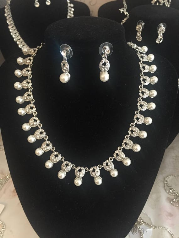 diamante necklace set