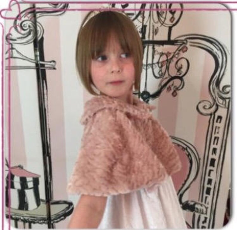 Child s Faux Fur Cape In A Feather Pattern Etsy