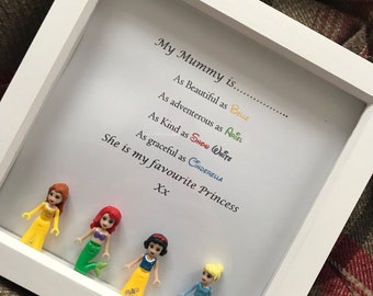 Personalised Gift Present Lego Frame Superhero Mum Nan Nanny Gran Wonder Woman 