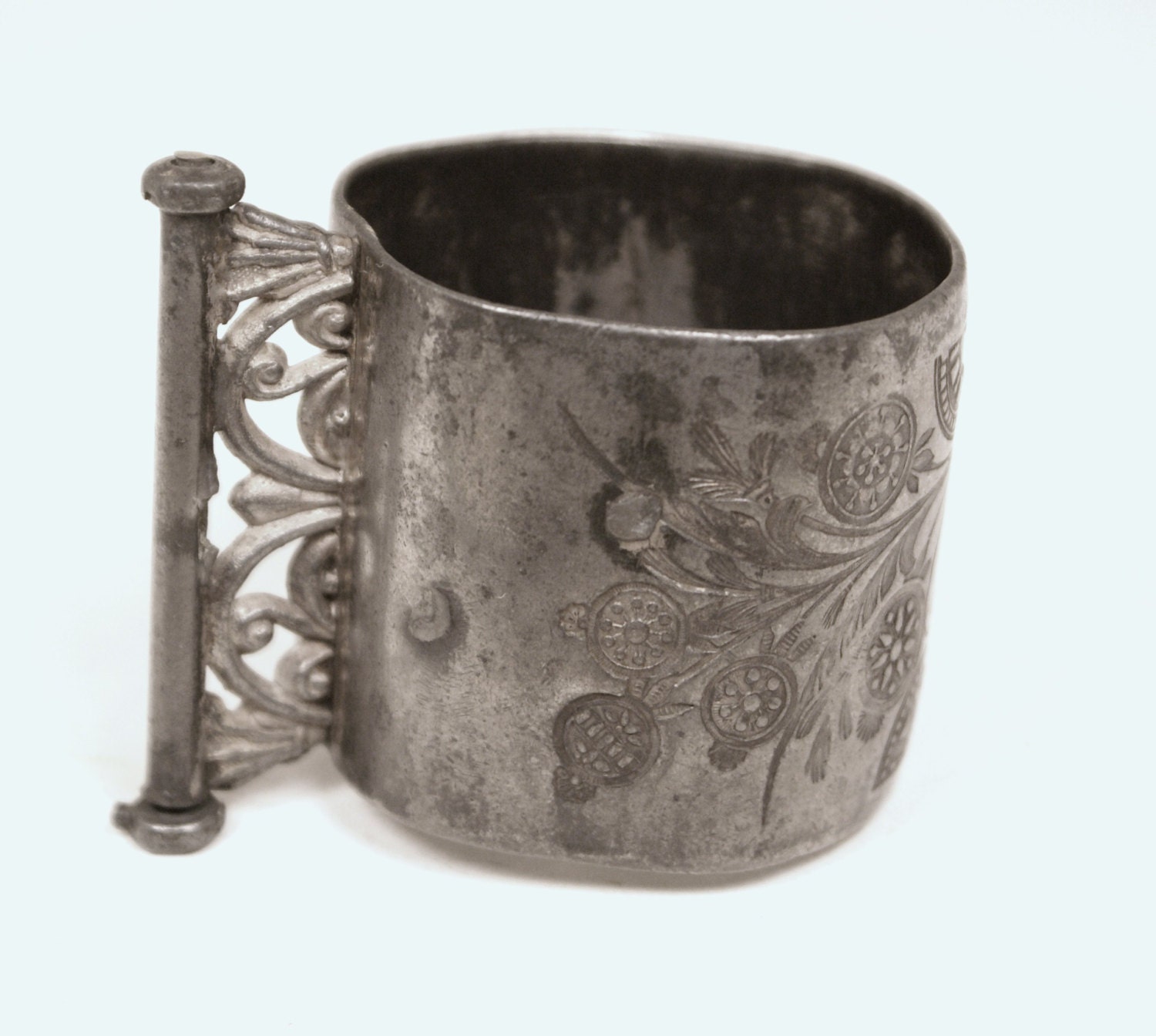 Vintage Silver Plate Napkin Ring With Engraved or Etched Etsy