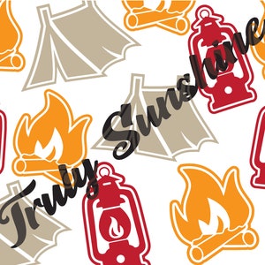 Camping Fun 20oz skinny straight tumbler tape design file per l'uso con macchina da taglio Cricut / download istantaneo