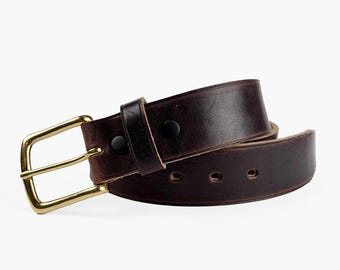 Horween Brown Leather Belt - Brown Dublin - 1.5'' W - Made in USA